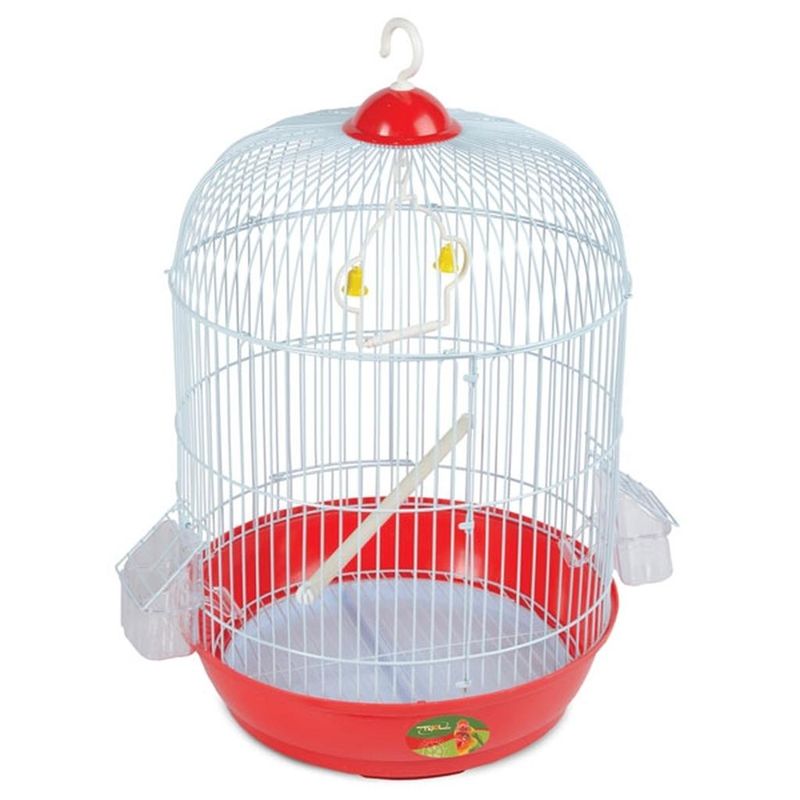 Клетка для птиц круглая с аксессуарами, d 33,5 х 53,5 см золото