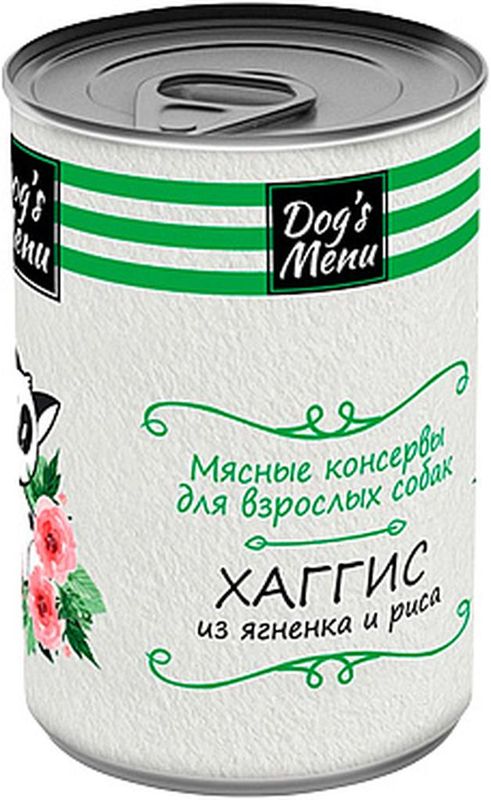 Корм для взрослых собак хаггис из ягненка и риса 340 гр