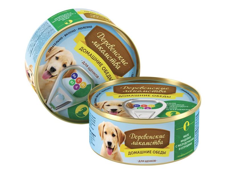 Домашние обеды для щенков: филе индейки с желудочками и отрубями 100 гр