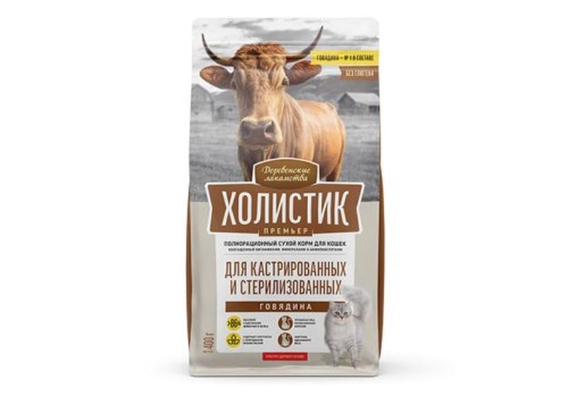 Сухой корм со вкусом говядины для кастрированных и стерилизованных кошек 0,4 кг