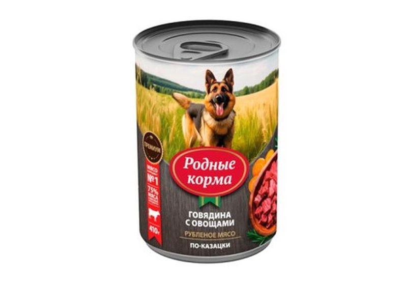 Консервированный корм для щенков "говядина с овощами по-казацки" 410 гр