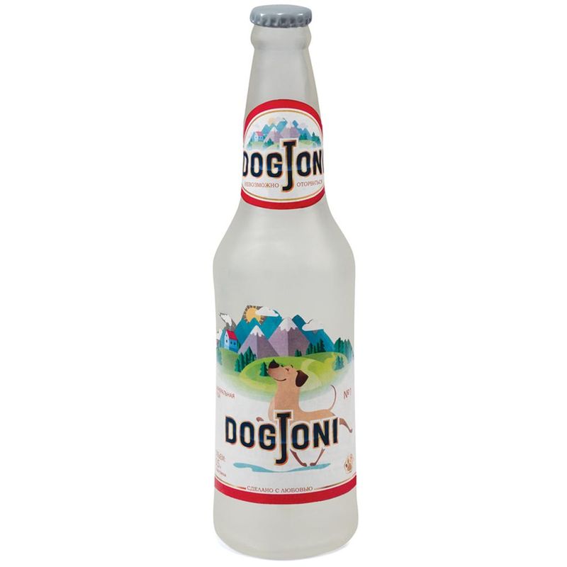 Игрушка для собак "Бутылка - DogJoni", винил d 6,5 х 24 см