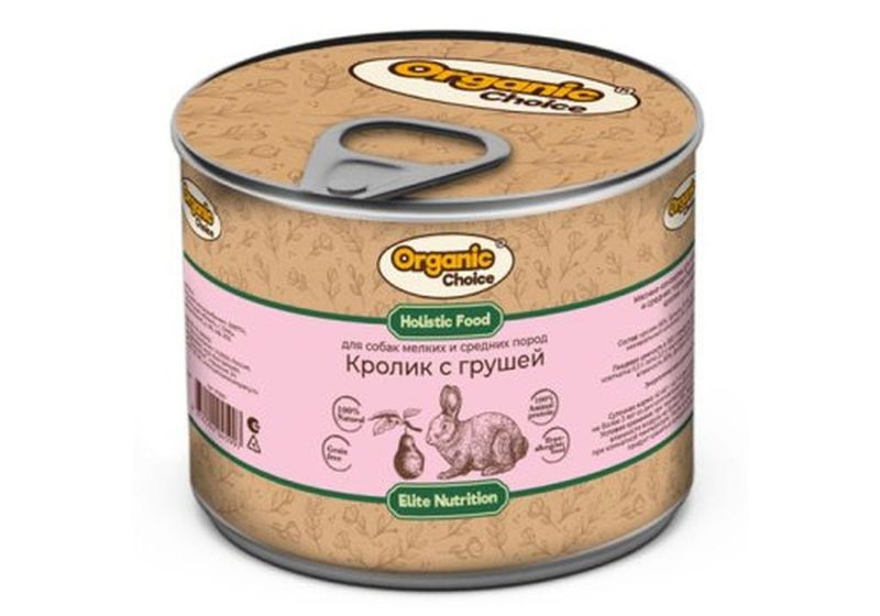 Консервы для собак мелких и средних пород кролик с грушей 240 гр