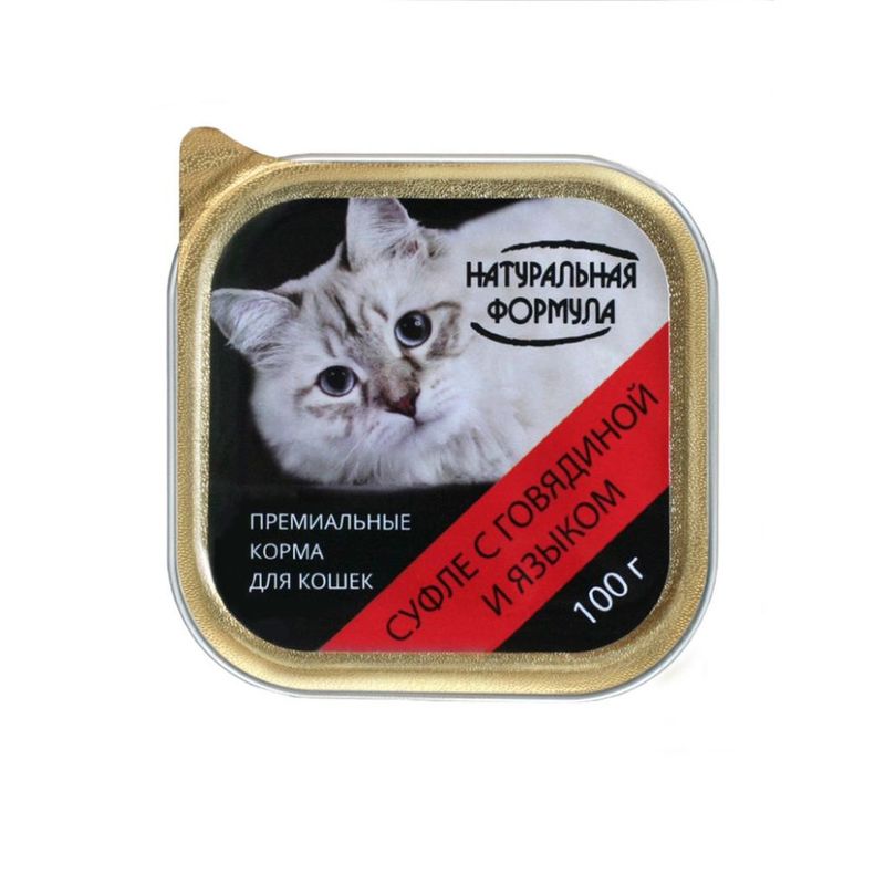 Суфле для кошек говядина и язык 100 гр