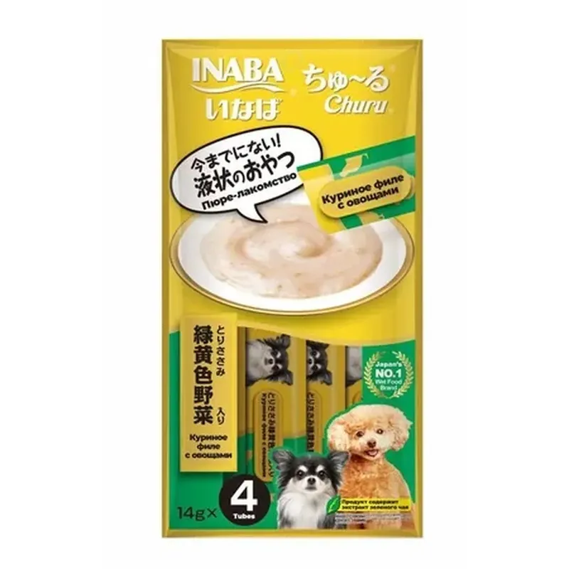 Churu Лакомство д/собак Пюре с овощами 4шт/14 гр
