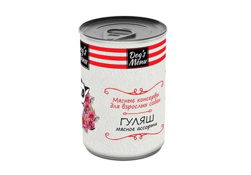 Корм для взрослых собак гуляш мясное ассорти 340 гр