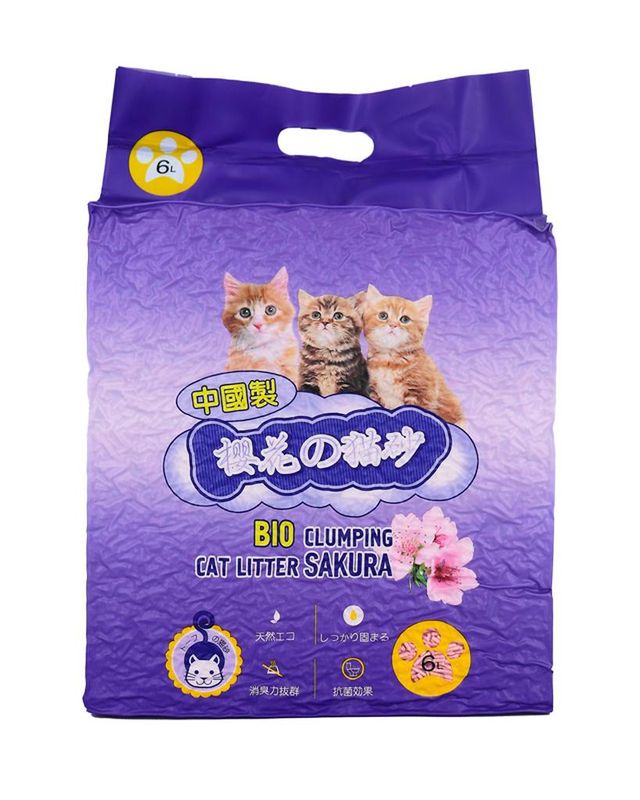 Соевый комкующийся наполнитель с ароматом сакуры 6 л