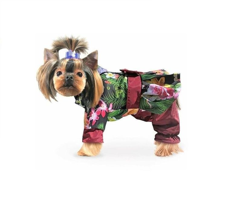 Дождевик "Кокетка" Цветы махагон S