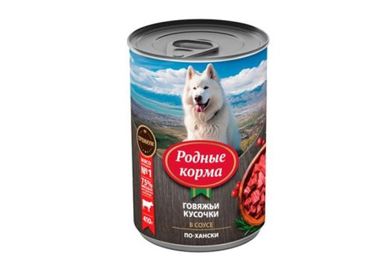 Консервированный корм для щенков "говяжьи кусочки в соусе по-хански" 410 гр