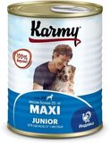 KARMY MAXI Junior Полнорац/консервированный корм д/щенков крупных пород индейка 340 гр