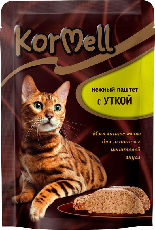 Корм консервированный для взрослых кошек паштет с уткой 75 гр