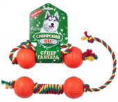 Сибирский Пёс Игрушка для Собаки "Супергантель" ХБ с Ручкой БОЛЬШАЯ D= 85 мм