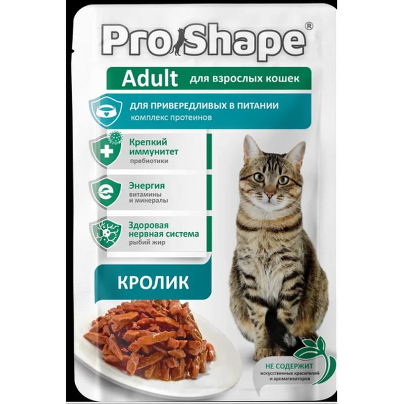 Корм консервированный д/взрослых кошек кролик в соусе привередливых в питании 75 гр