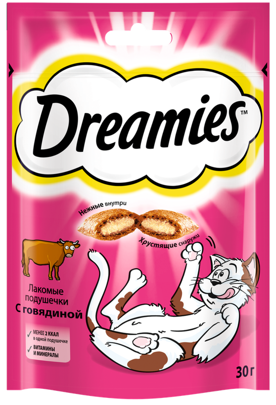 Лакомство для кошек подушечки с говядиной 30 гр