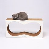 Когтеточка из картона с картонный ободком Аквариум, 77 х 37 х 22 см белый