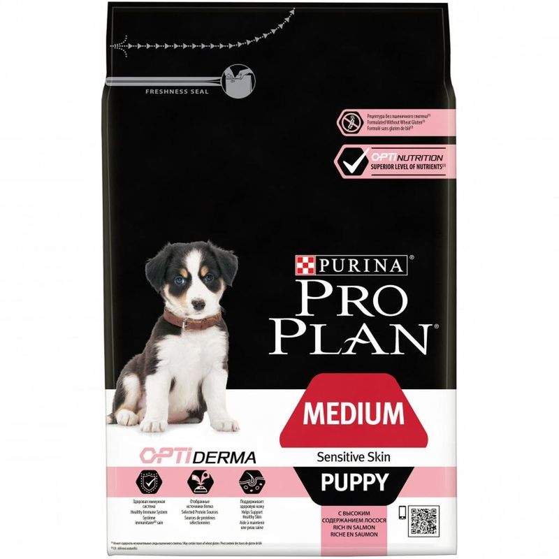 Medium Puppy Sensitive Skin OPTIDERMA 3 кг