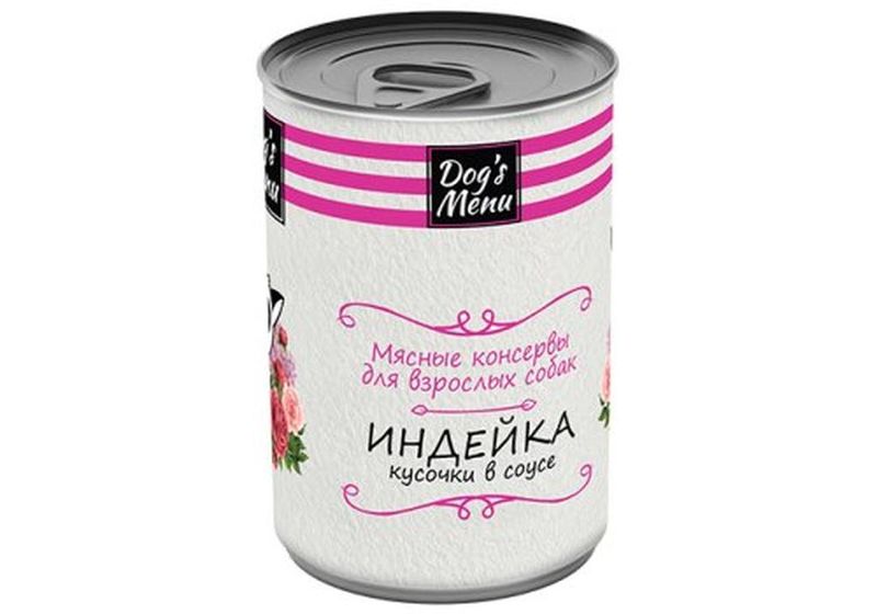 Корм для взрослых собак с индейкой кусочки в соусе 340 гр