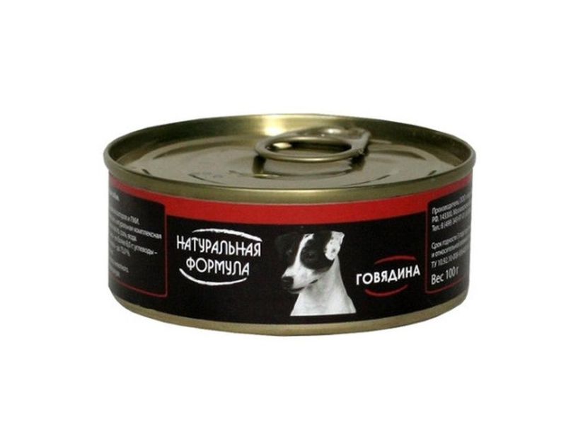 Корм консервированный для собак говядина 100 гр