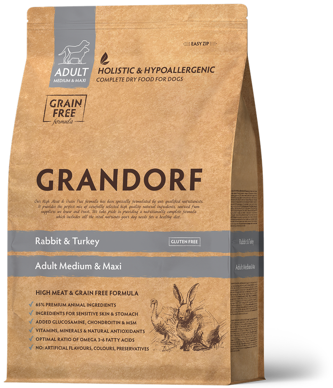 Adult Medium & Maxi Rabbit & Turkey (Grain Free All Breeds Rabbit & Potato) 1 кг