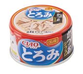 CIAO Toromi, Влажный корм для кошек Куриное филе с тунцом Кацуо и мальками ширасу в бульоне, банка 80 гр