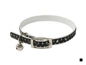 Ошейник "Синтетик" двойной для кошки с блестками и бубенчиком 10мм, обхват 28см синий